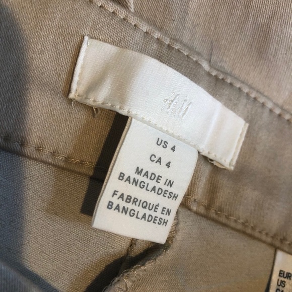H&M Ankle Length Tan Pants With Stretch Size 4 - Picture 3 of 6